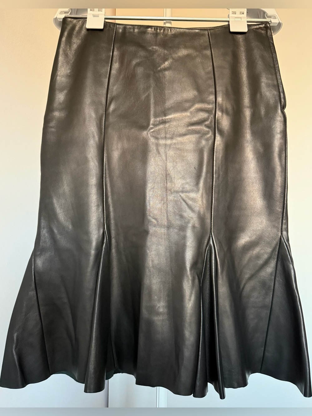 Danier Black Leather Mermaid Hem Skirt
